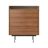 Stockholm STH012 Chest of Drawers: Composition 2 + Super-Matt Walnut + Anodised Aluminum Bronze + Black