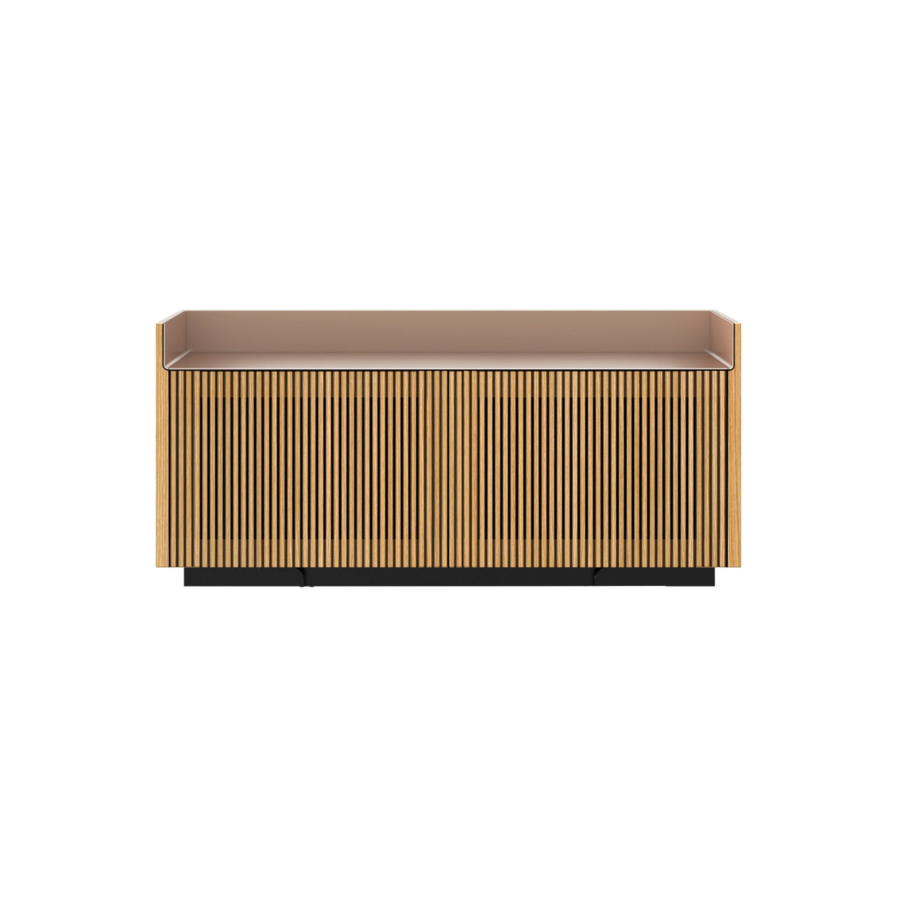 Stockholm STH203 Technic Sideboard: Composition 1 + Super-Matt Oak
+ Anodised Aluminum Pale Rose + Black
