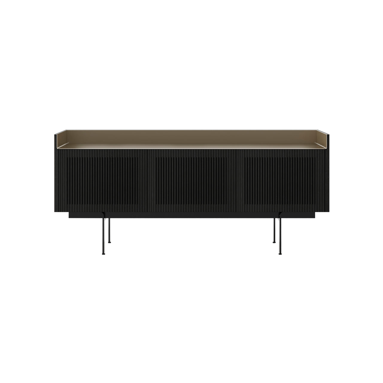 Stockholm Technic Sideboard: STH304 + Ebony Stained Oak + Anodized Aluminum Bronze + Black