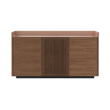 Stockholm STH334 Cupboard: Composition 1 + Walnut Stained Walnut + Anodized Aluminum Pale Rose + Black
