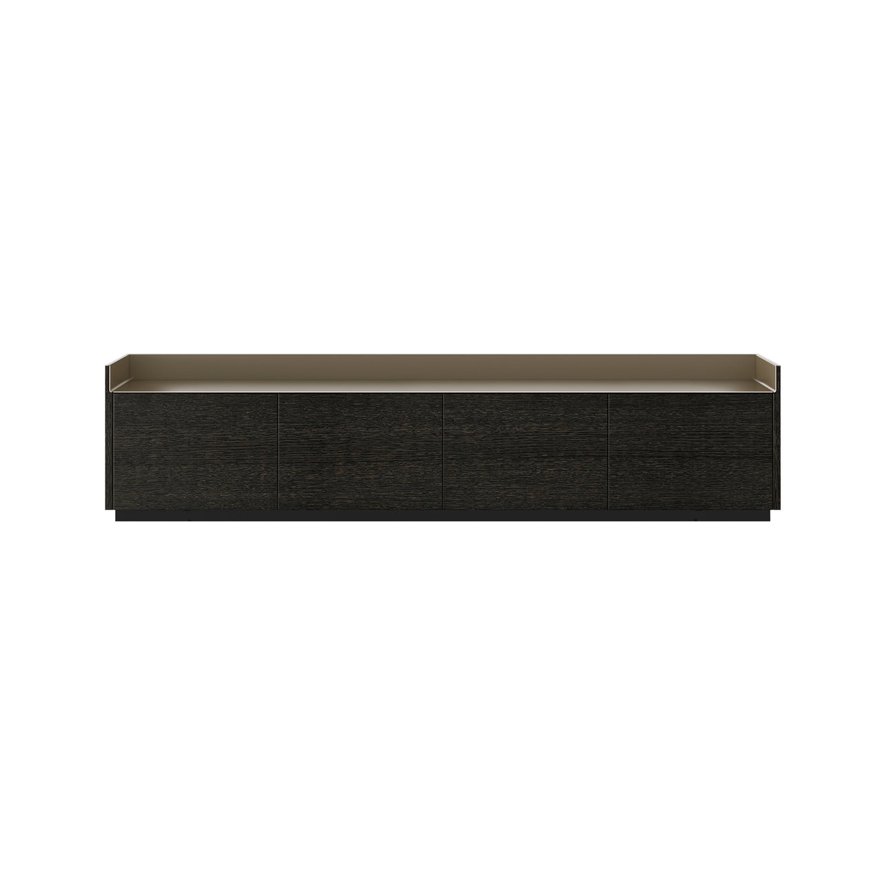 Stockholm STH401 Sideboard: Composition 1 + Dark Grey Stained Oak + Anodized Aluminum Bronze + Black