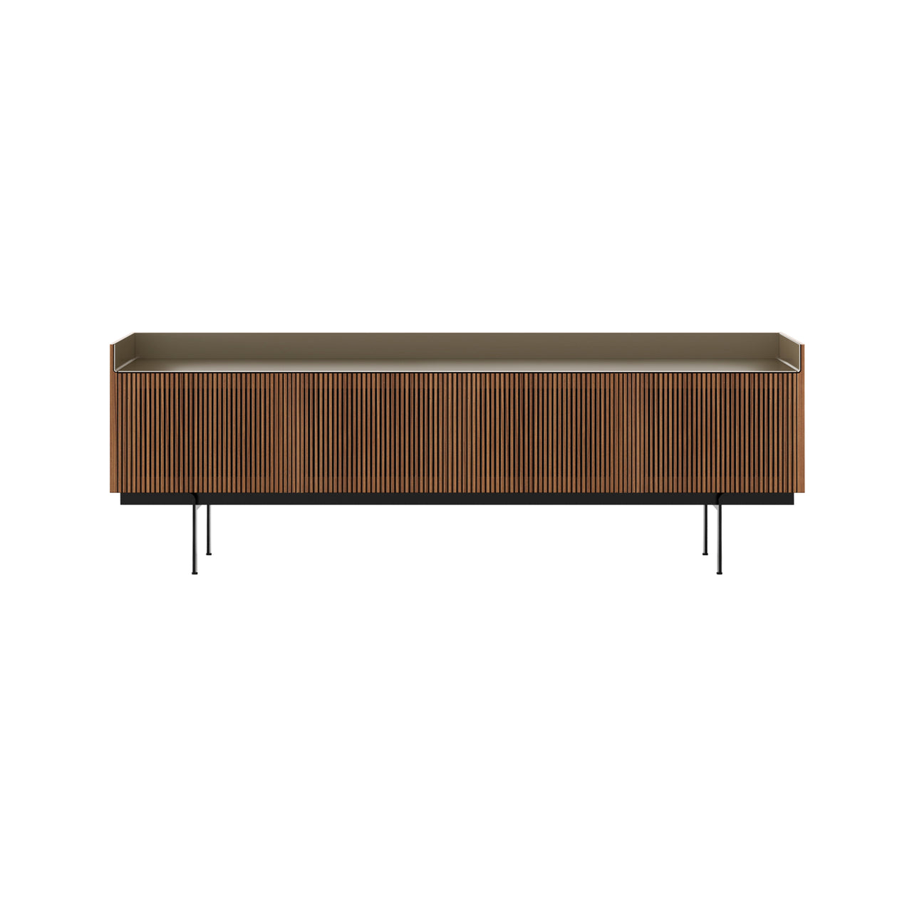 Stockholm STH404 Technic Sideboard: Composition 3 +Super-Matt Walnut + Anodized Aluminum Bronze + Black