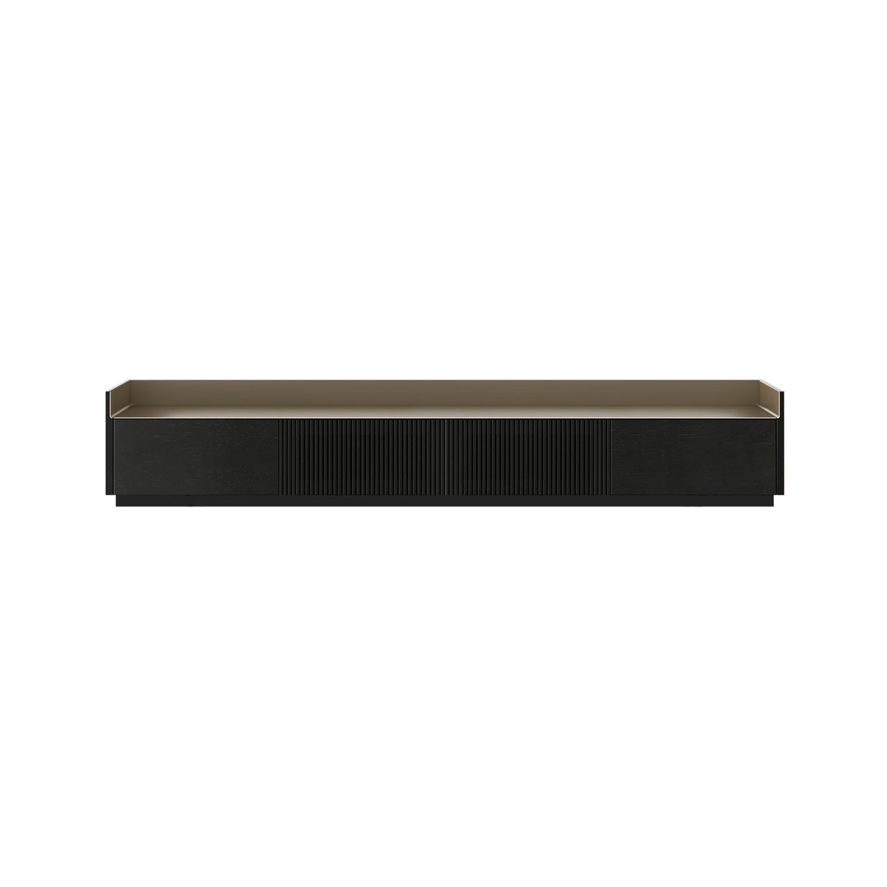 Stockholm STH453 Slim Sideboard: Composition 1 + Ebony Stained Oak + Anodized Aluminum Bronze + Black