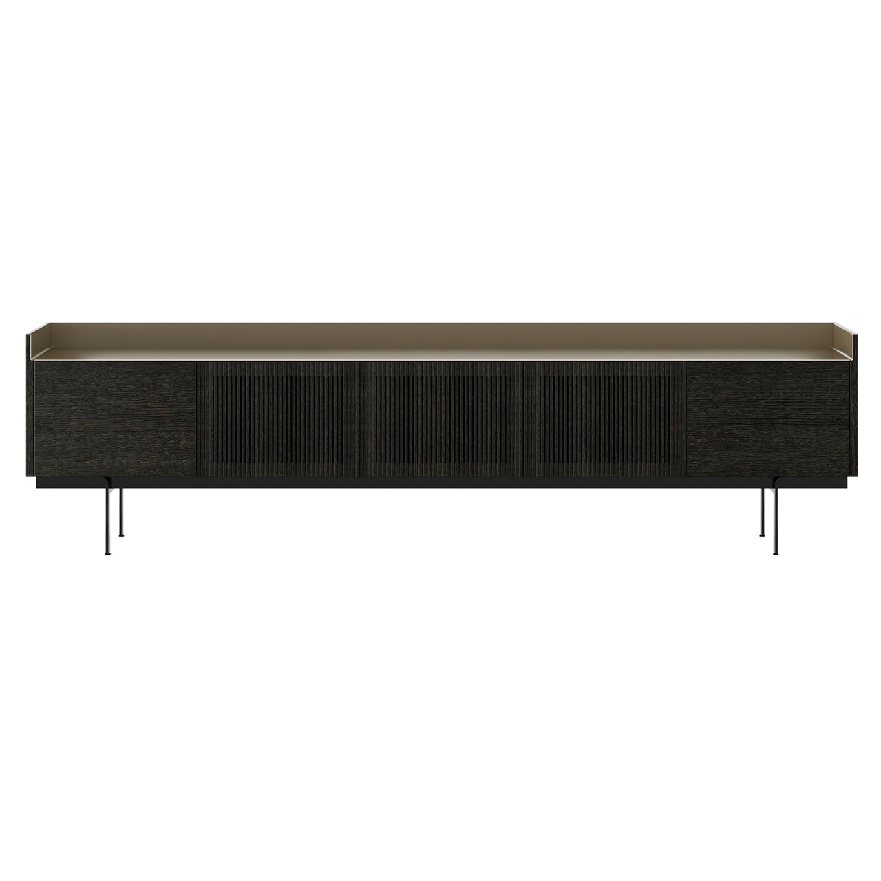 Stockholm Technic Sideboard: STH504 + Dark Grey Stained Oak + Anodized Aluminum Bronze + Black