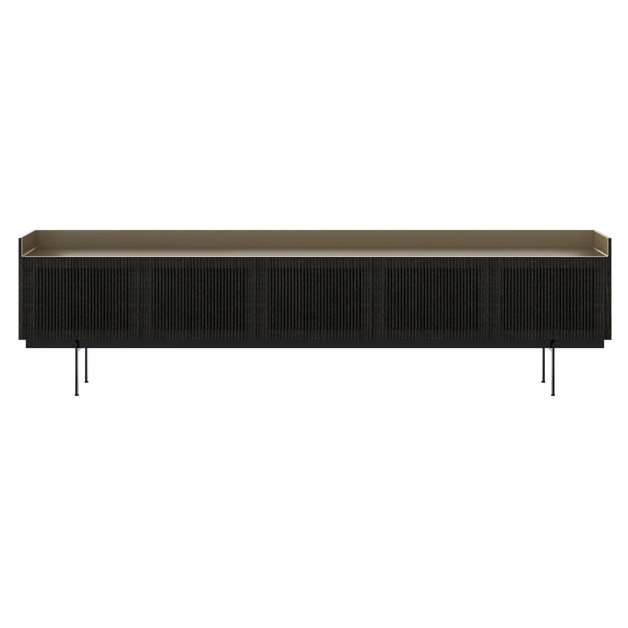 Stockholm Technic Sideboard: STH507 + Dark Grey Stained Oak + Anodized Aluminum Bronze + Black