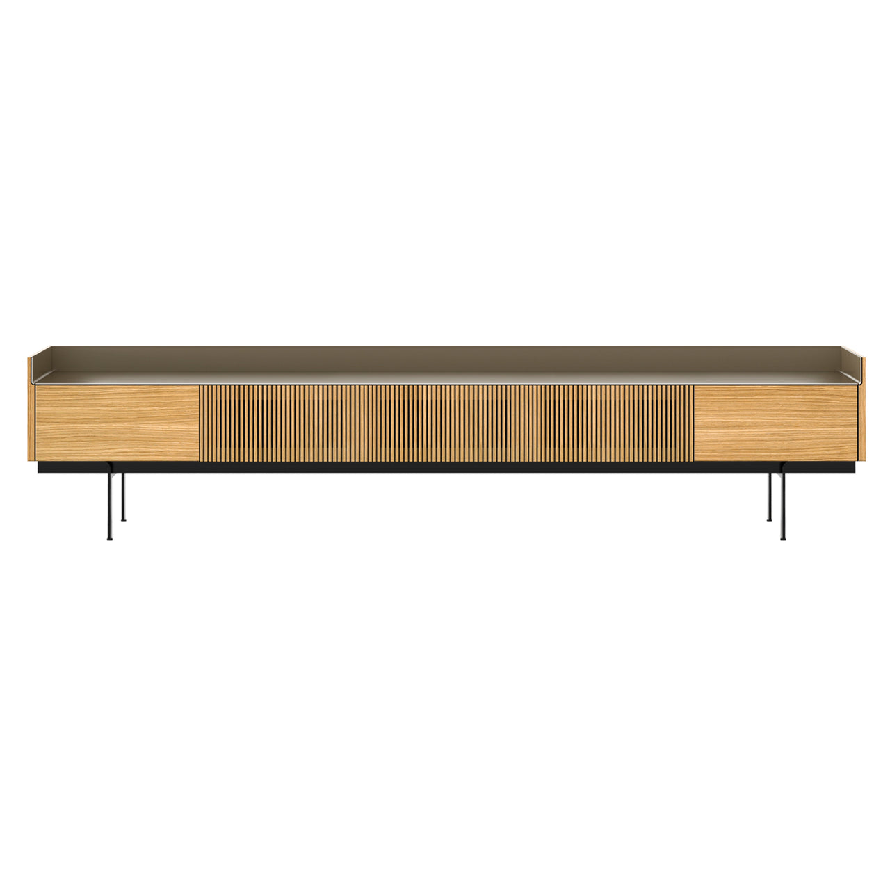 Stockholm Slim Sideboard: STH556 + Super-Matt Oak + Anodized Aluminum Bronze + Black