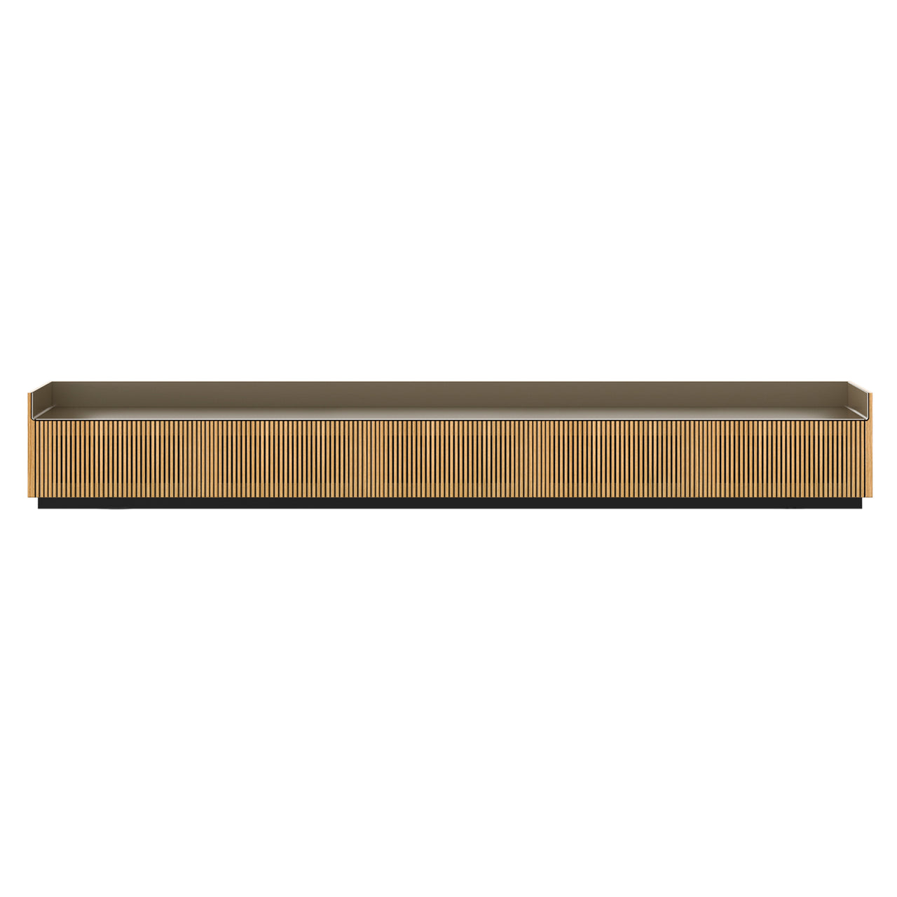 Stockholm STH557 Slim Sideboard: Composition 1 + Super-Matt Oak + Anodized Aluminum Bronze + Black