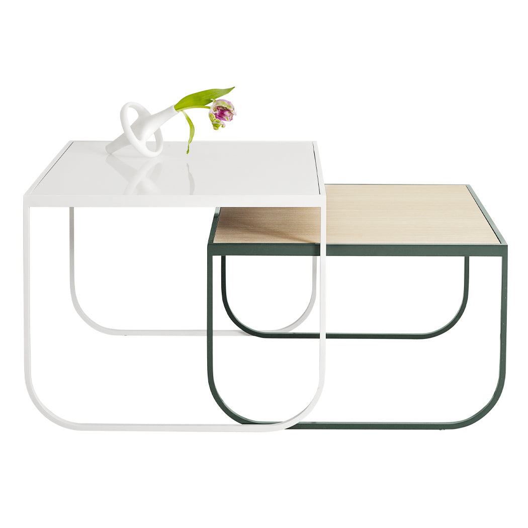 Tati Coffee Table: Square + Wood Top