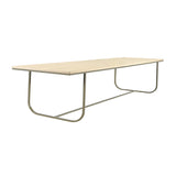Tati Overhang Dining Table: Large + White Stained Oak + Nougat