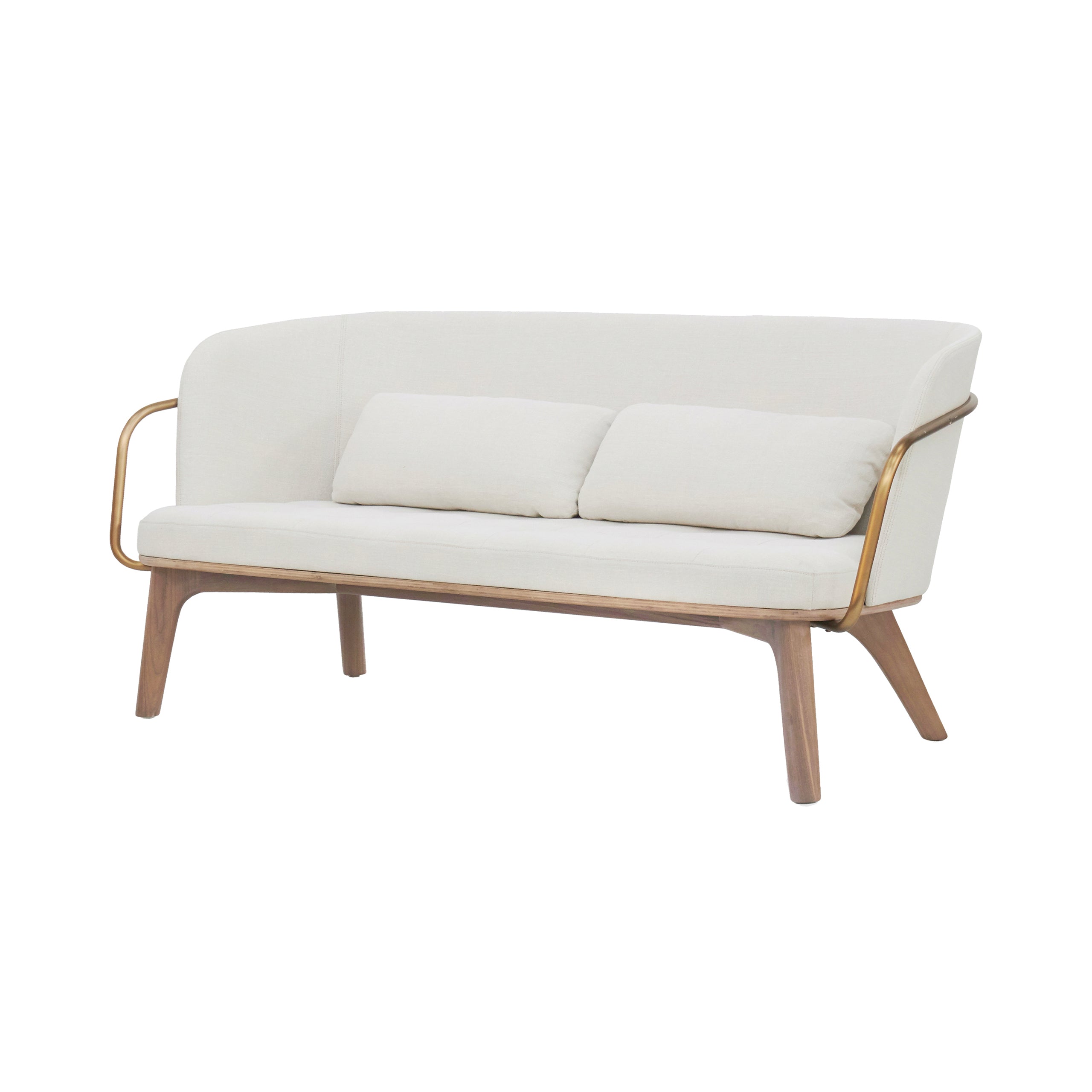 Utility Lounge Chair with Full Back: 2 Seater + Soaped Walnut