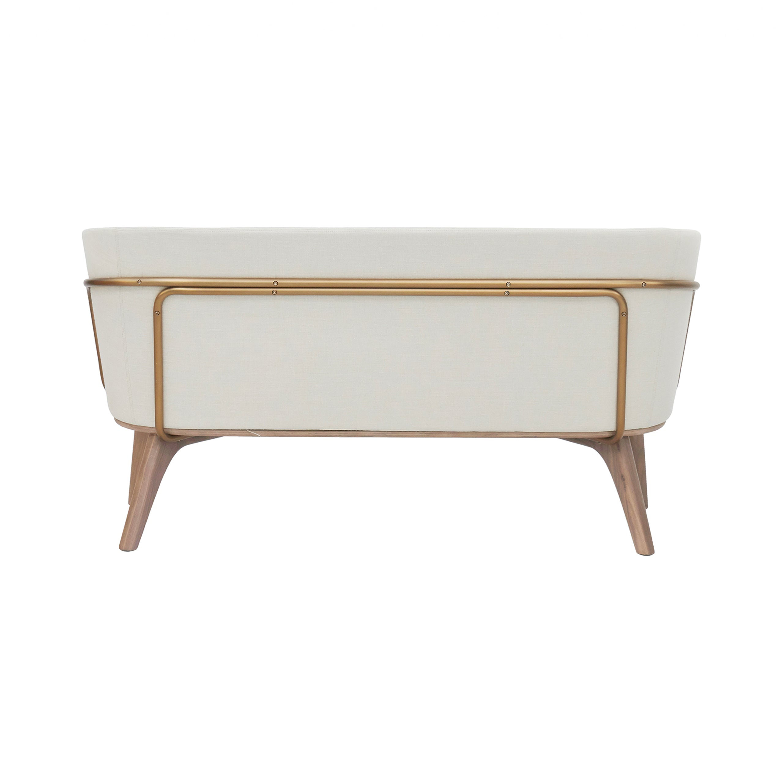 Utility Lounge Chair with Full Back: 2 Seater + Soaped Walnut