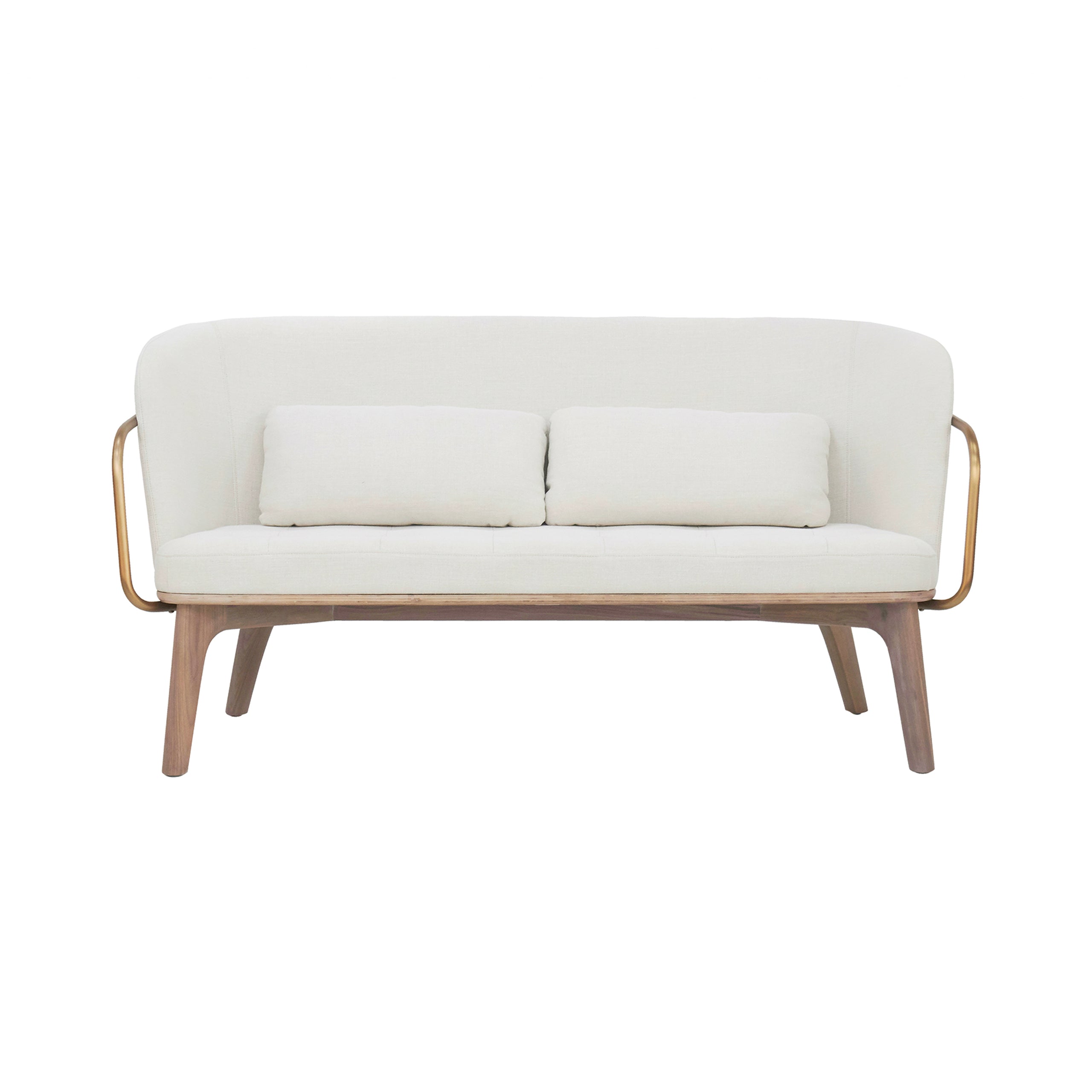 Utility Lounge Chair with Full Back: 2 Seater + Soaped Walnut