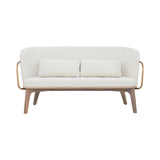 Utility Lounge Chair with Full Back: 2 Seater + Soaped Walnut