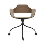 Showtime Chair with Wheel: Interior Seat + Armrest Upholstered + Anthracite Grey