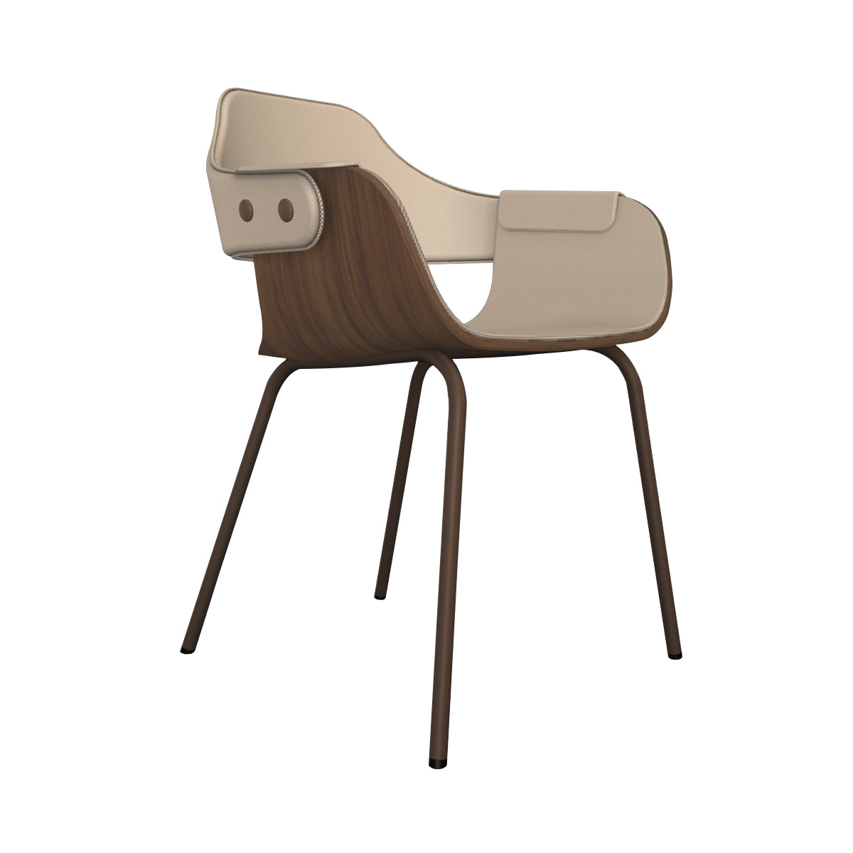 Showtime Chair with Metal Base: Full Upholstered + Pale Brown