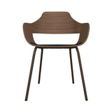 Showtime Chair with Metal Base: Seat Upholstered + Pale Brown