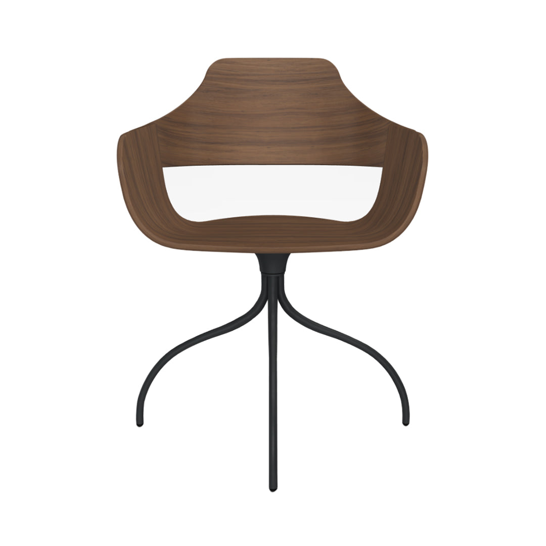 Showtime Chair with Swivel Base: Walnut + Pale Brown