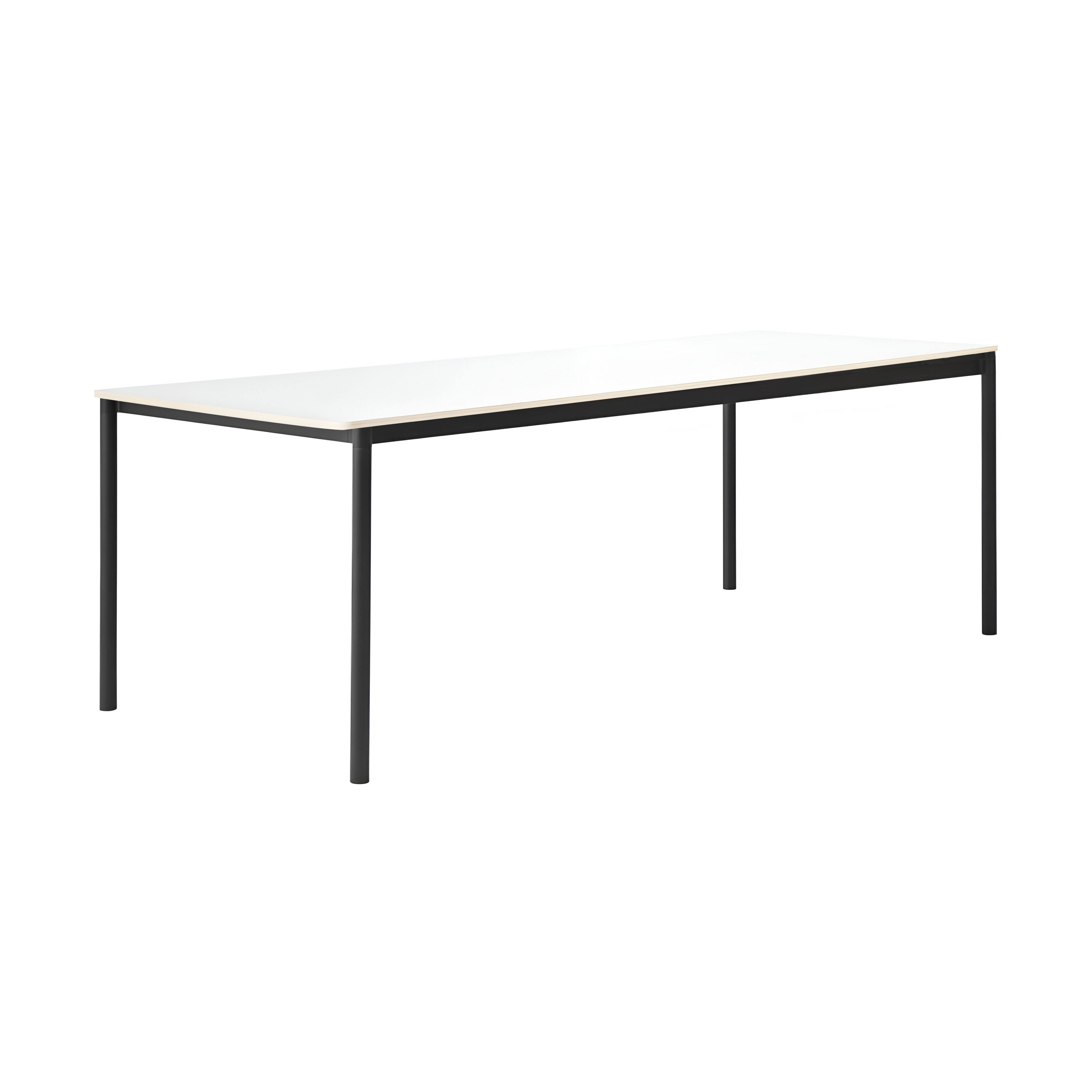 Base Table: Large + White Laminate + Plywood Edge + Black