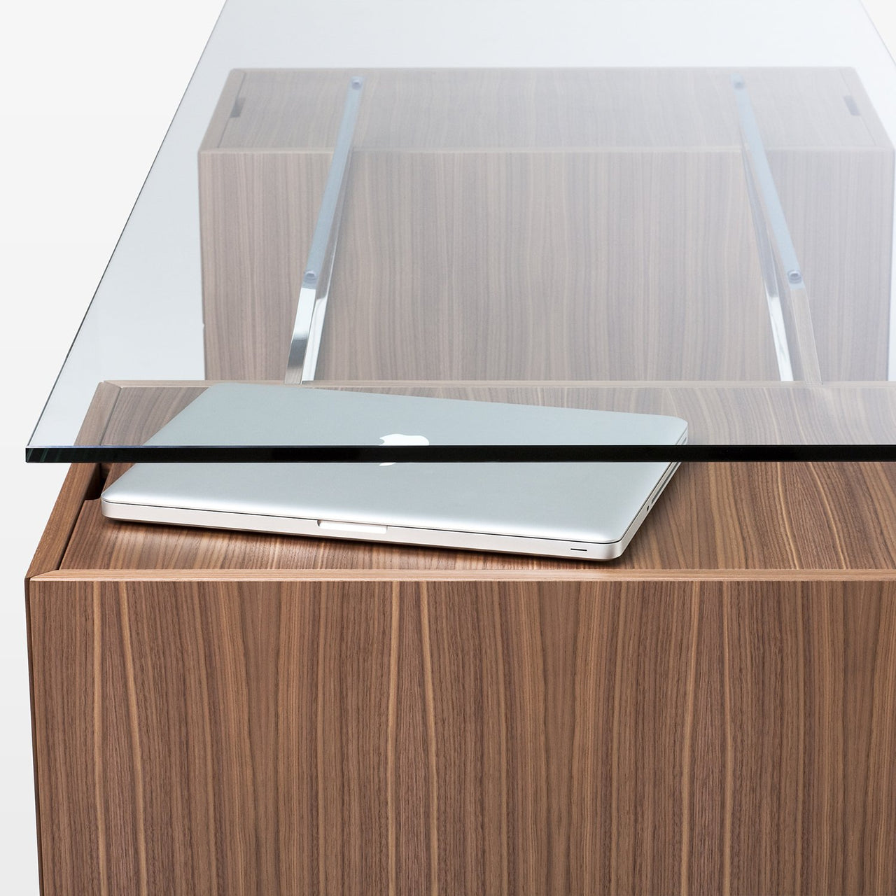 Homework 2 Desk: Double Drawer Left and File Drawer Right with Glass Top