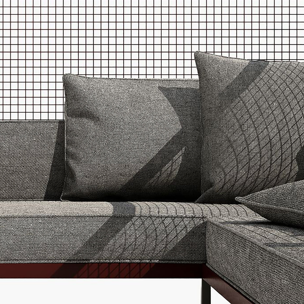 Grid Corner Sofa: Upholstered