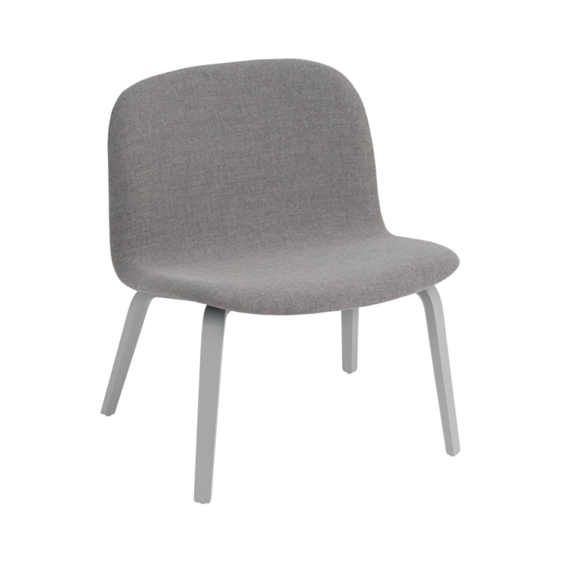 Visu Lounge Chair: Upholstered + Grey + Re-Wool 108