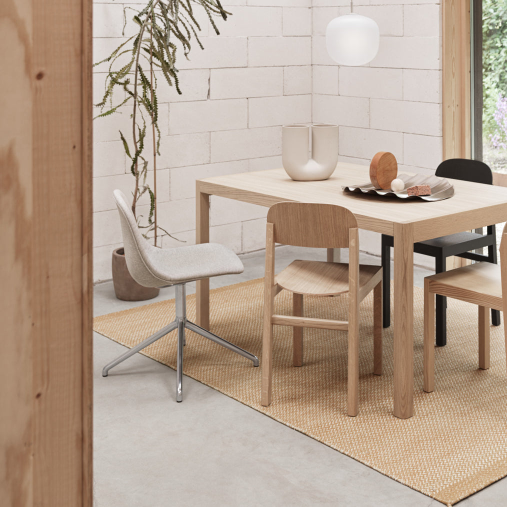 Fiber Side Chair: Swivel Base with Return + Recycled Shell + Upholstered