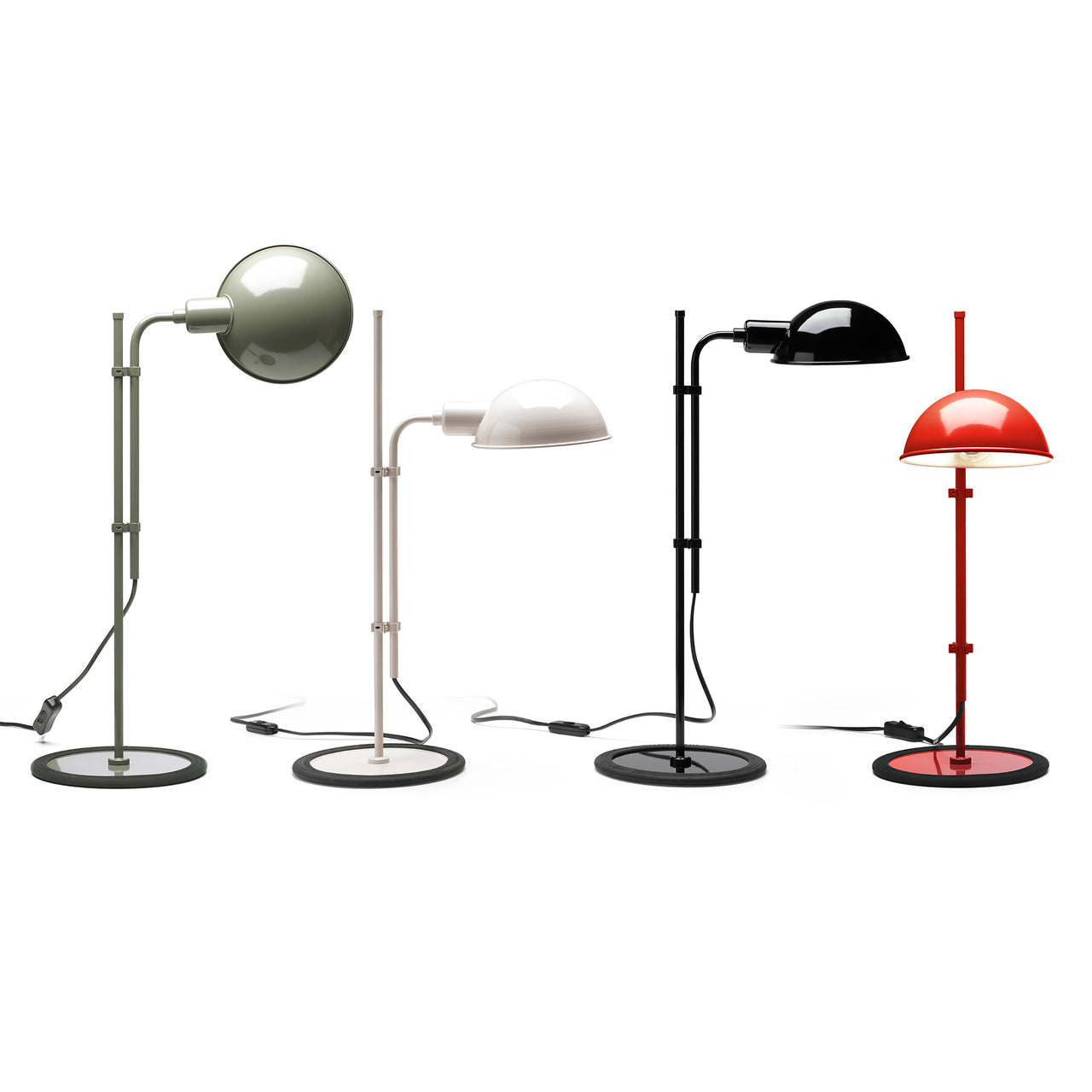 Funiculí S Table Lamp: Moss Grey + Off-White + Black + Terracotta