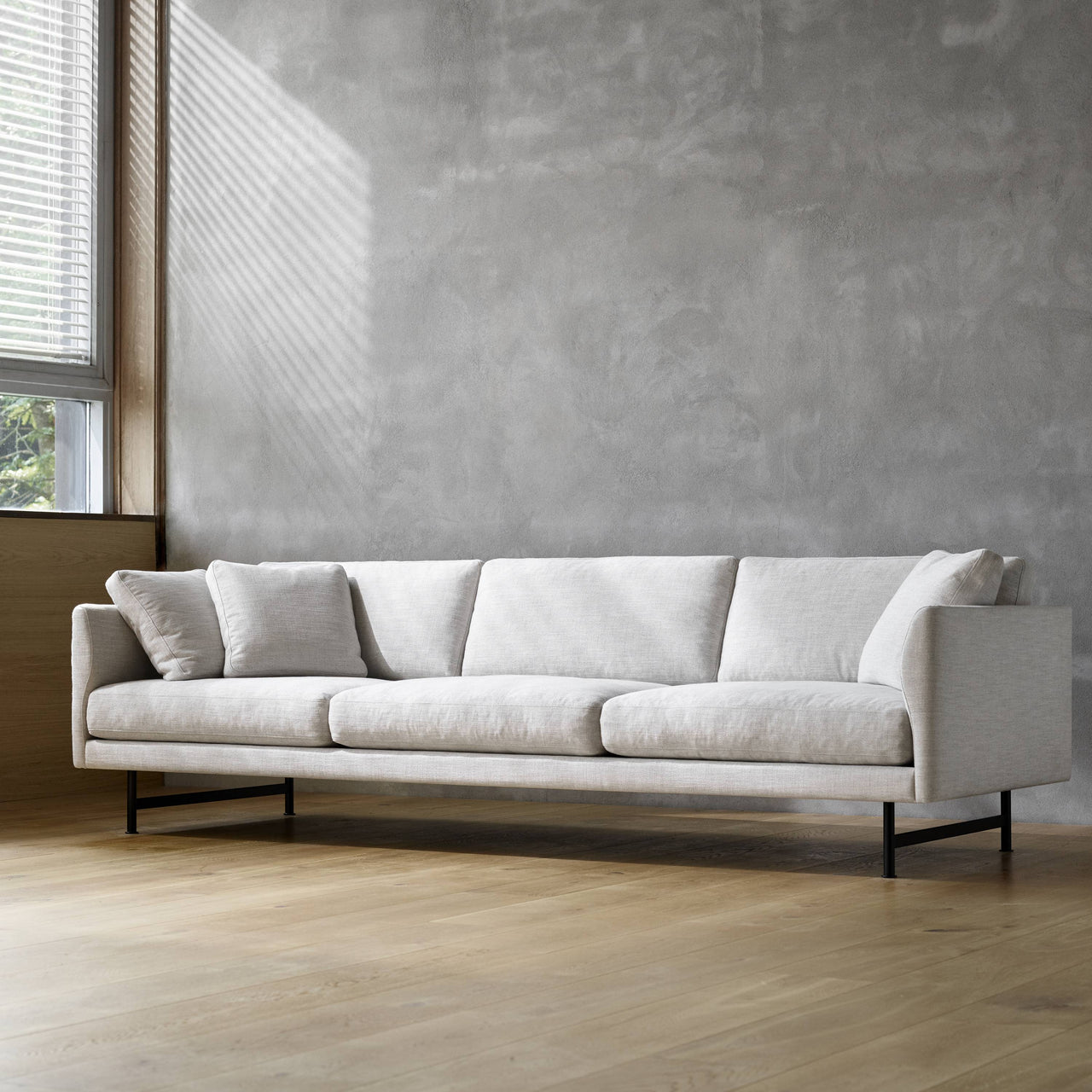 Calmo 3 Seater Sofa: Metal Base