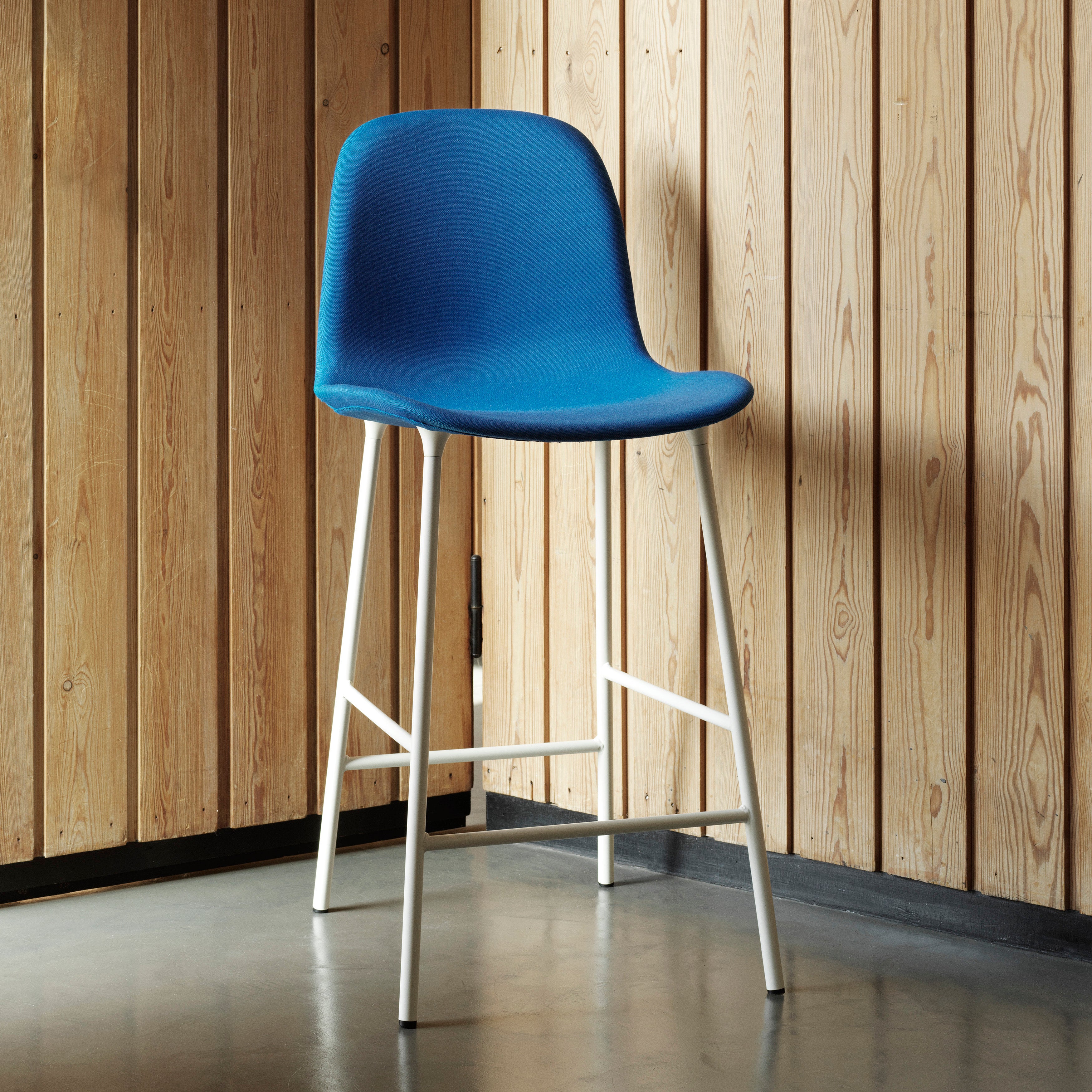 Form Bar Chair: Steel Base + Upholstered