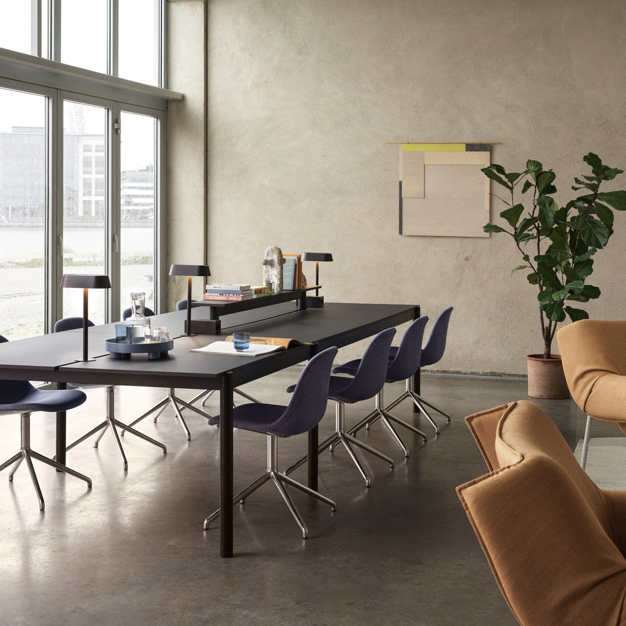 Fiber Side Chair: Swivel Base + Recycled Shell + Upholstered