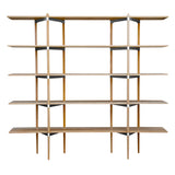 Primo Shelving System: High (2/5) + Oak + Stainless Steel