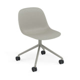 Fiber Side Chair: Swivel Base with Castors + Recycled Shell + Grey + Grey