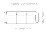 In Situ Modular Sofa: 3 Seater + Configuration 1