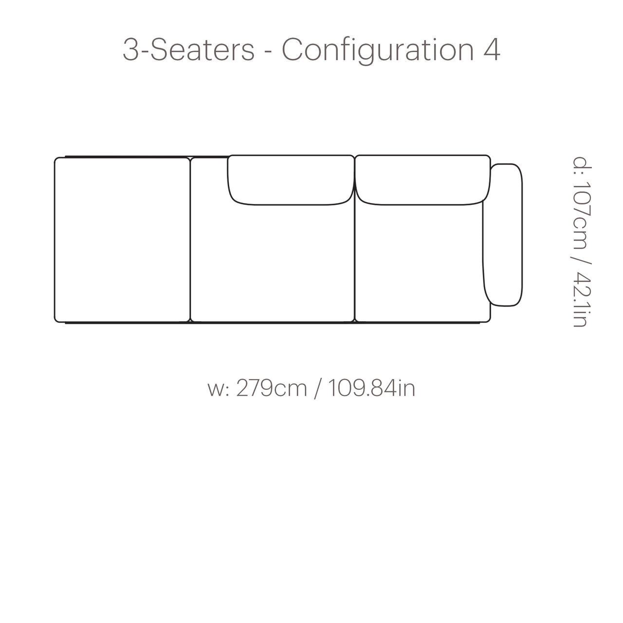 In Situ Modular Sofa: 3 Seater + Configuration 4