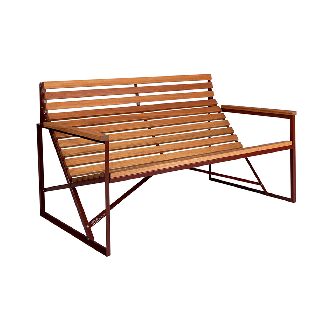 Patio Bench: Low + Oxide Red
