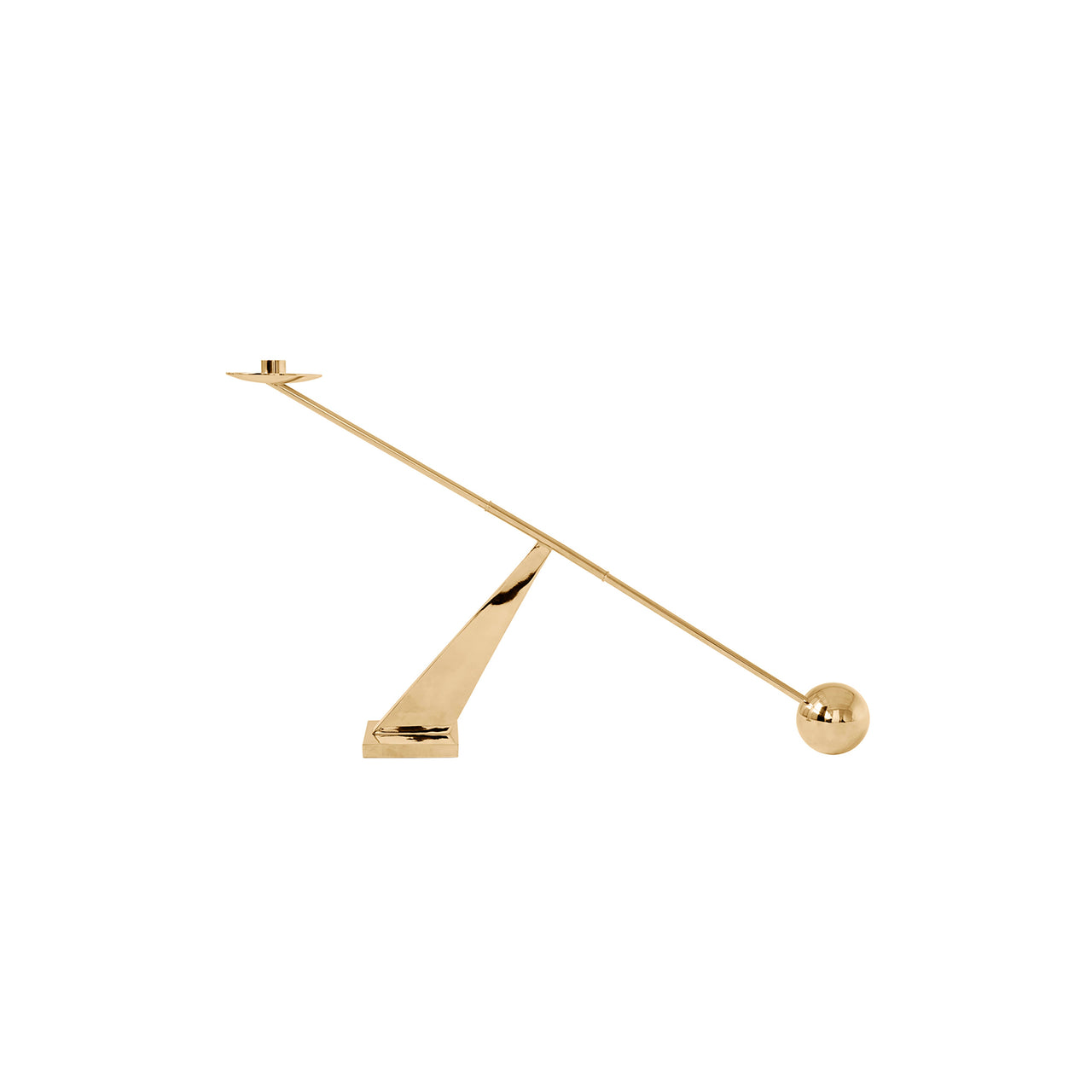 Interconnect Candle Holder: Polished Brass