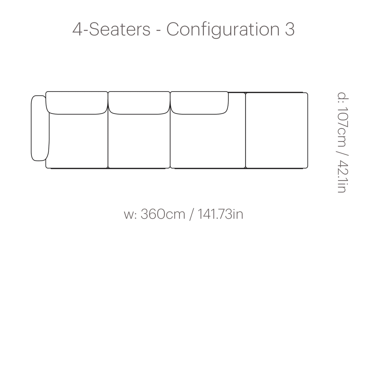 In Situ Modular Sofa: 4 Seater + Configuration 3
