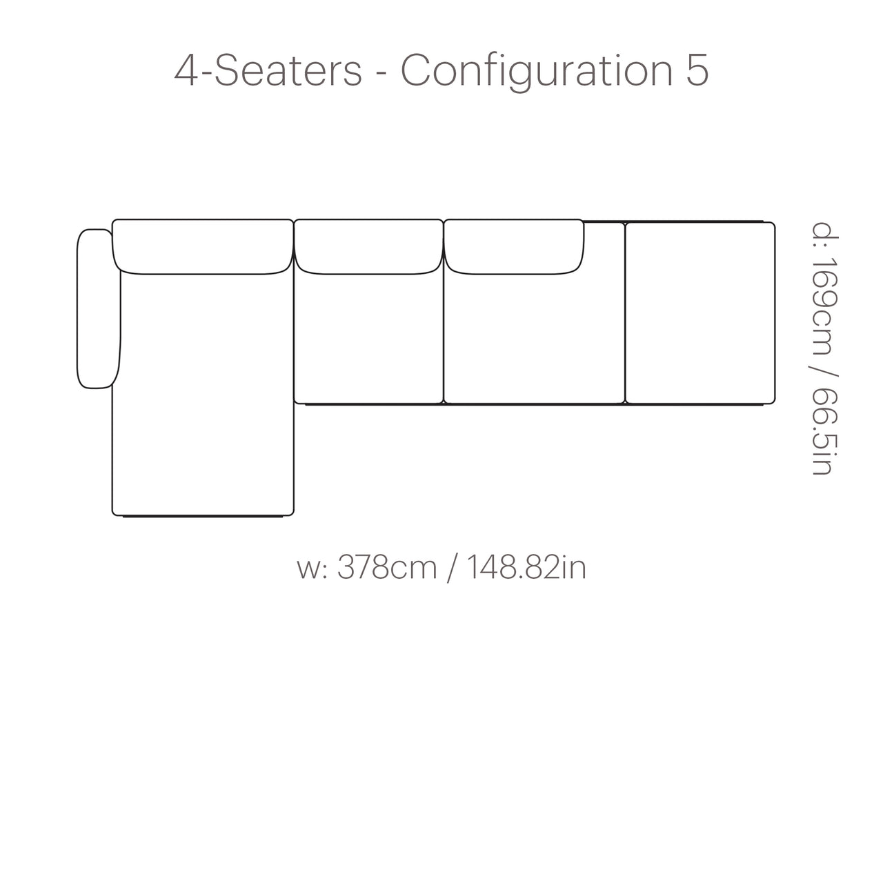 In Situ Modular Sofa: 4 Seater + Configuration 5