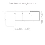 In Situ Modular Sofa: 4 Seater + Configuration 5