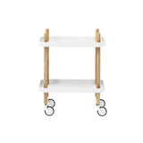 Block Table Cart: White + Ash