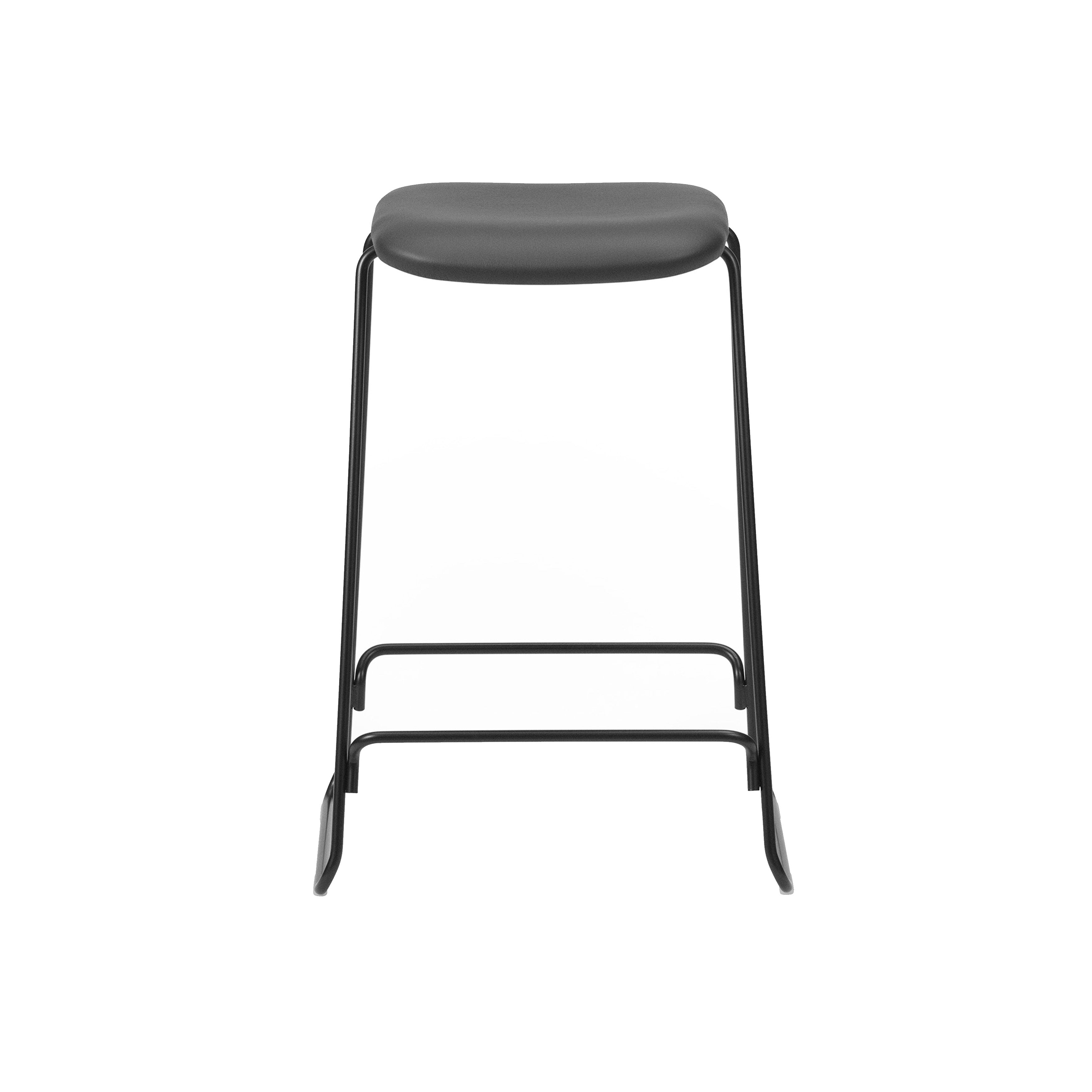 Just Bar + Counter Stool: Full Upholstered + Counter + Black Steel
