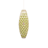 Hinaki Pendant Light: Medium + Bamboo + Lime + White