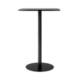 Harbour Column Square Bar + Counter Table: Bar + Black Painted Oak Veneer  + Round