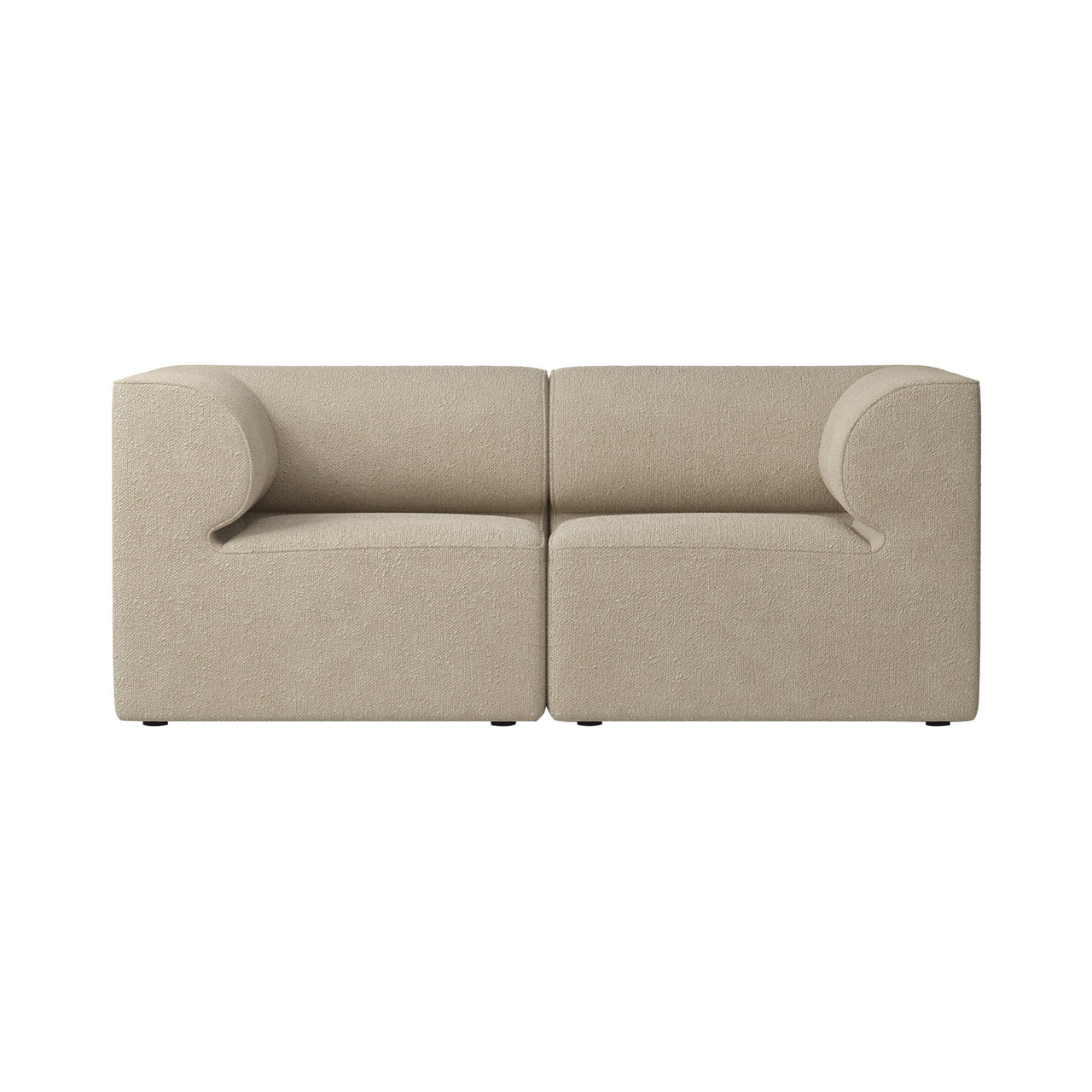 Eave Modular 2 Seater Sofa: Large + Configuration 1 + Boucle 02