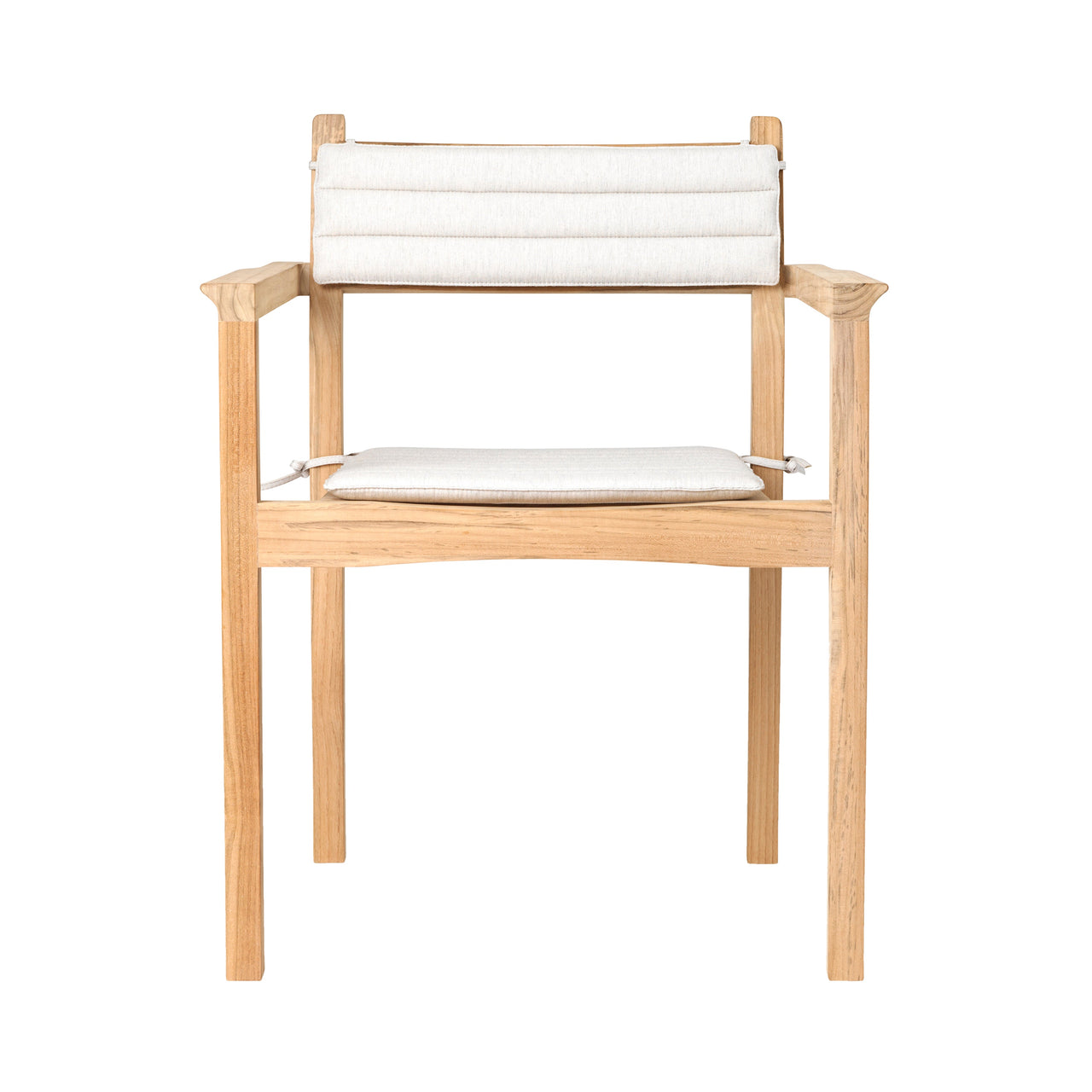AH502 Outdoor Dining Chair with Armrest: Stacking + With Seat + Back Cushion