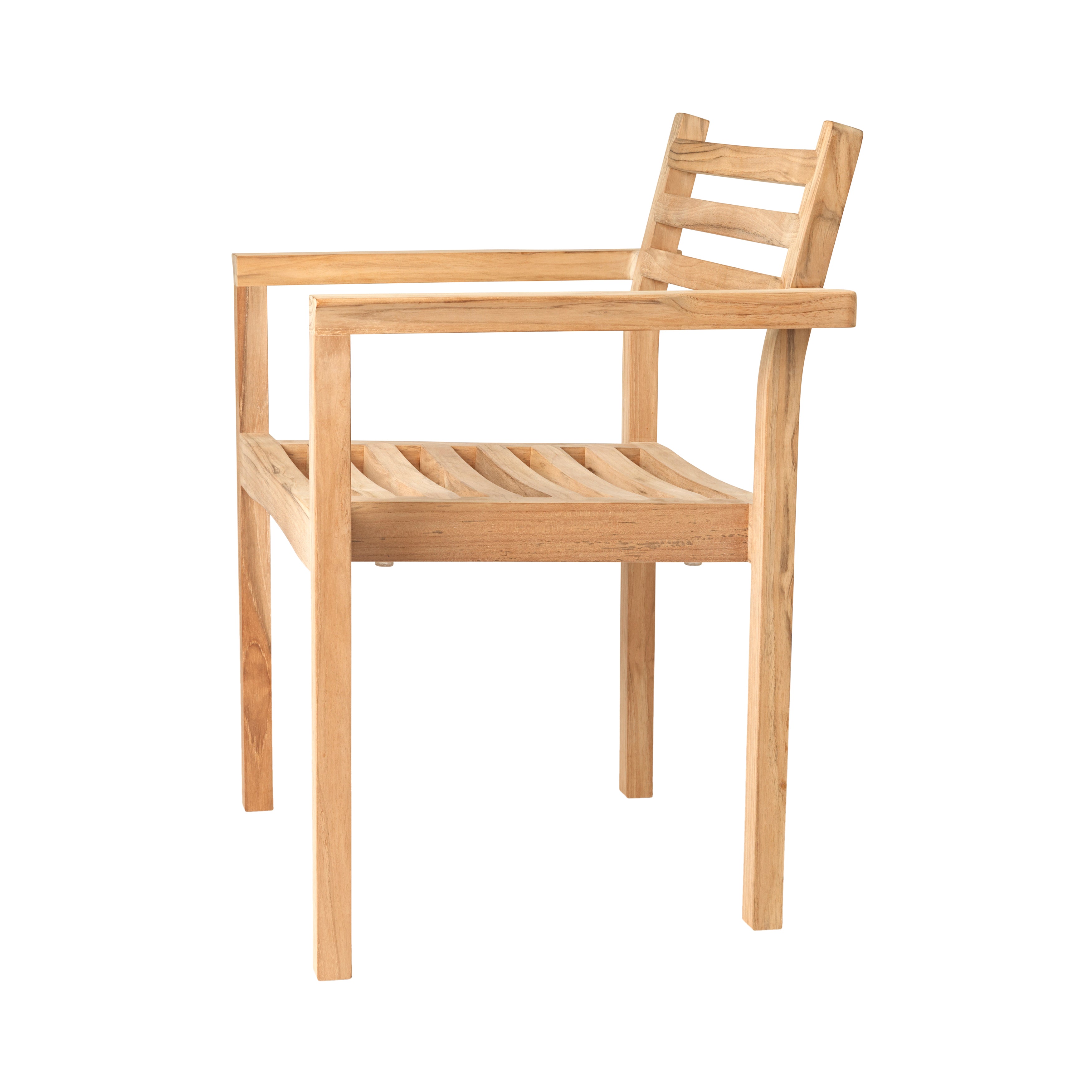 AH502 Outdoor Dining Chair with Armrest: Stacking + Without Cushion