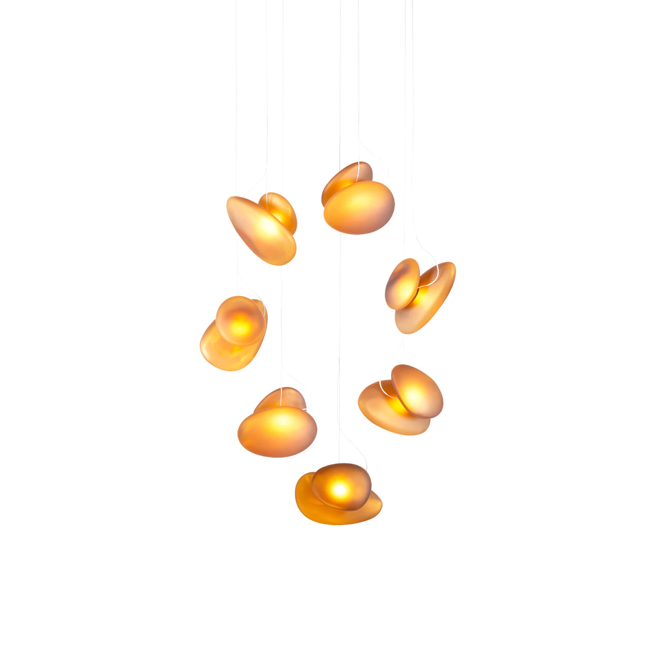 Pebble Chandelier 7: Double Helix + Citrine