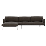 Outline Sofa Chaise Lounge: Left + Polished Aluminum
