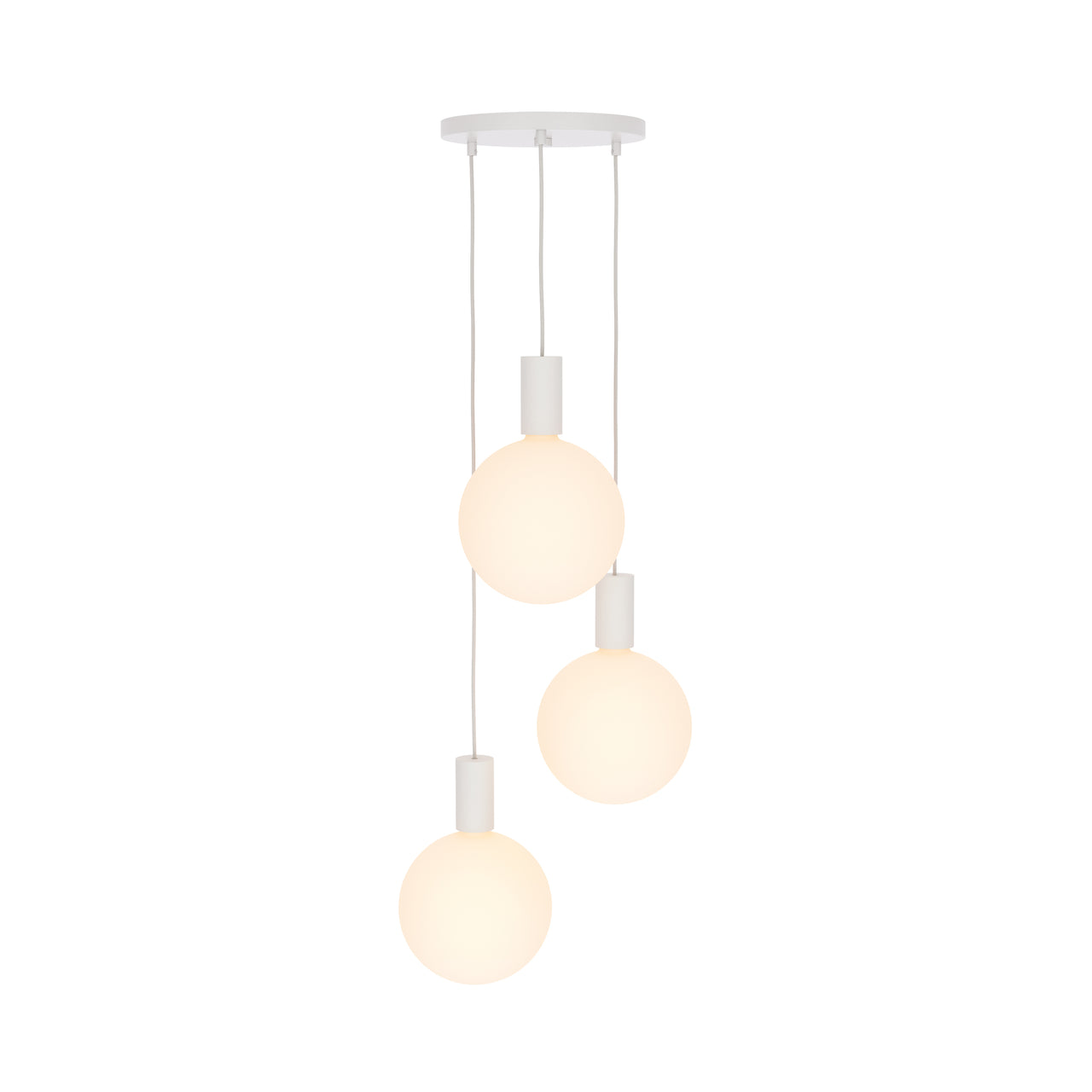 Alumina Triple Pendant with Sphere V Bulb