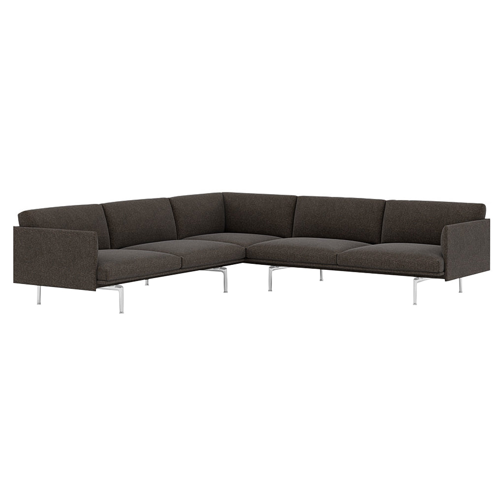 Outline Corner Sofa: Polished Aluminum